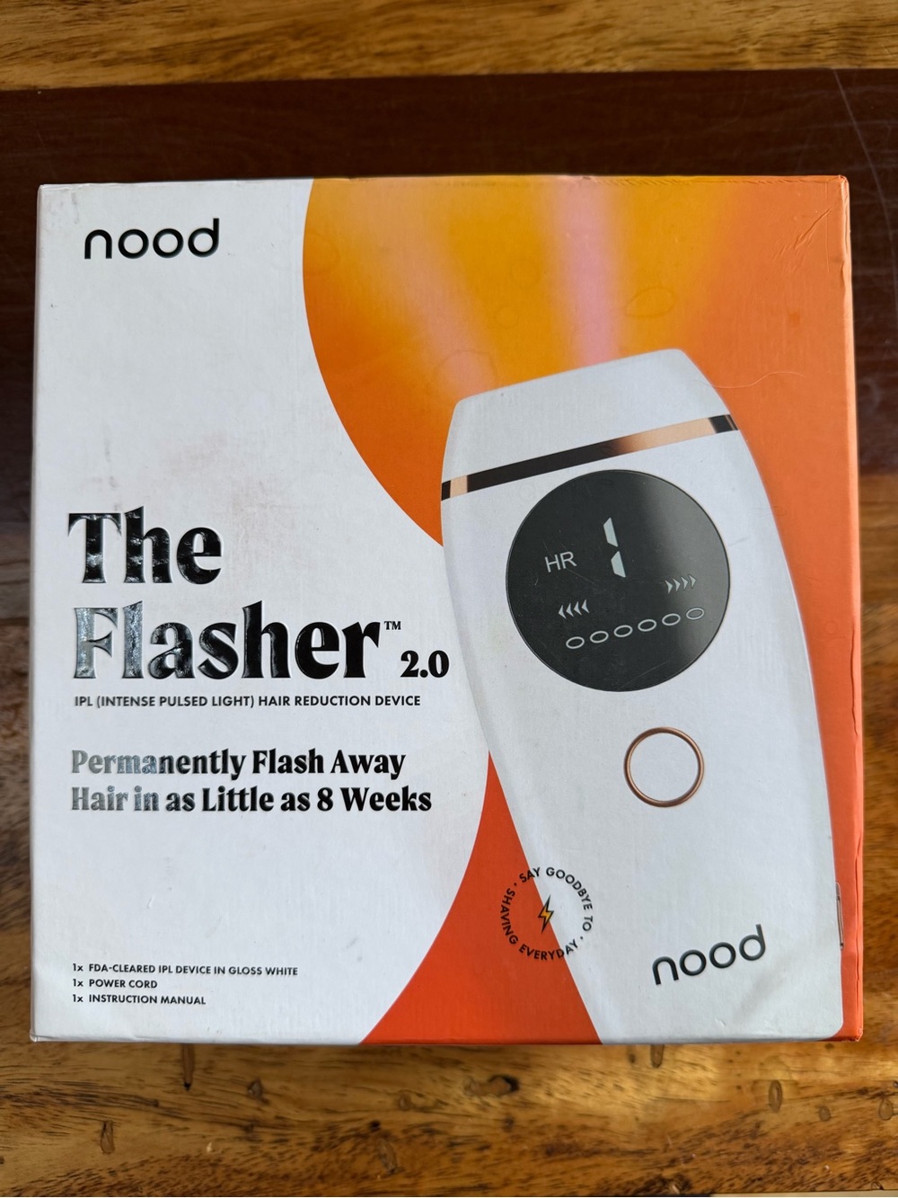 nood The Flasher 2.0 IPL Hair Reduction Device - White - NIB